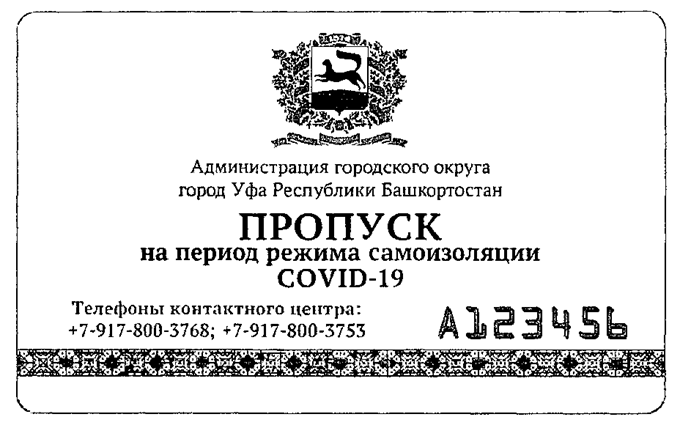 Постановление Главы Администрации городского округа город Уфа Республики Башкортостан от 31.03.2020 N 450 "ОБ УТВЕРЖДЕНИИ ВРЕМЕННОГО ПОРЯДКА ВЫДАЧИ СПЕЦИАЛЬНЫХ ПРОПУСКОВ, ДЕЙСТВУЮЩИХ НА ТЕРРИТОРИИ ГОРОДСКОГО ОКРУГА ГОРОД УФА РЕСПУБЛИКИ БАШКОРТОСТАН В ПЕРИОД РЕЖИМА "ПОВЫШЕННАЯ ГОТОВНОСТЬ" И РЕЖИМА ОГРАНИЧИТЕЛЬНЫХ МЕРОПРИЯТИЙ (САМОИЗОЛЯЦИИ)"